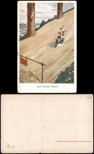 Ansichtskarte  Scherzkarten - Auf schiefer Ebene - Zwerge 1923