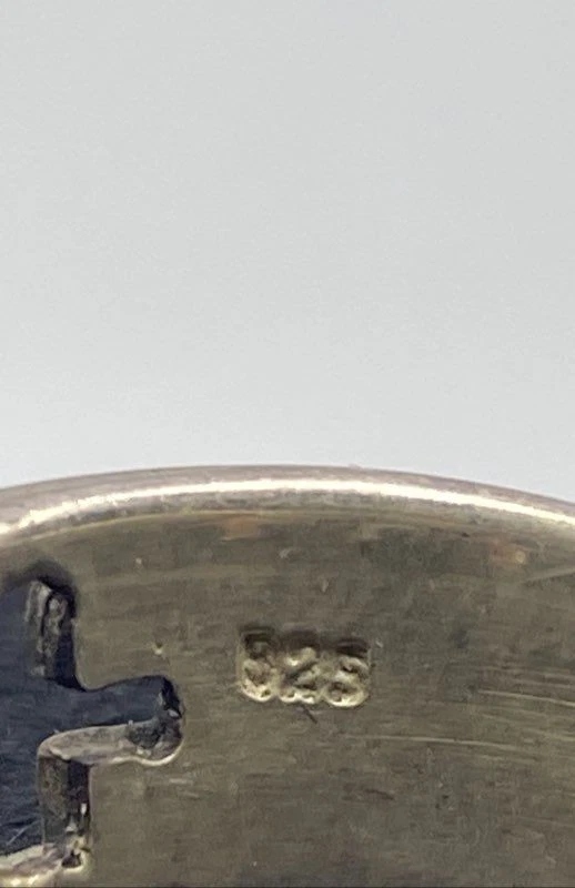 Anillo de plata de ley .925 con recorte cruzado tamaño 7 1/2 5,7 g Foto 4 de 4