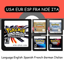 USA EUR FRA ITA NOE AUS ESP NDS Game Cartridge Pokemon Black White Platinum Hear