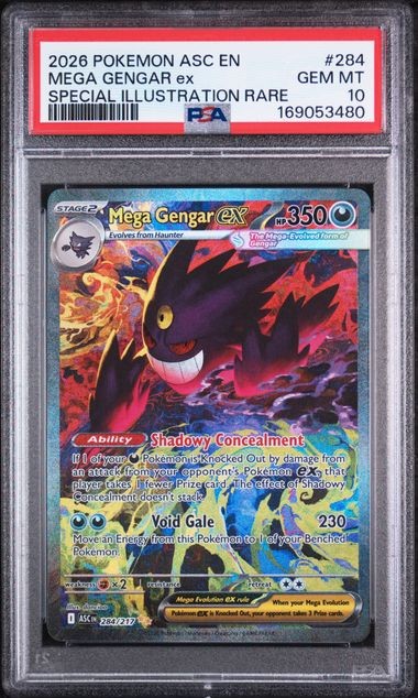 Pokemon Mega Gengar ex Ascended Heroes Special Illustration Rare #284 PSA 10