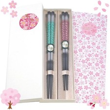 Wakasa-nuri Octagonal Cherry Blossom Couple Chopsticks Gift Set 23cm/21cm