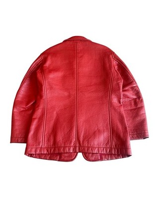 Issey Miyake Men AW97 Eco Leather Utility Jacket Size M Red Rare