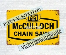 McCullough chainsaw workshop man cave tools tin sign