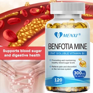 300mg Benfotiamine Capsules Fat Soluble Thiamine Vitamine B1 120 Gélules de végétaliens