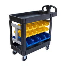 550 lbs Service Utility Cart Storage Bins Large Bins and Small Bins Workshops