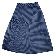 Sunday In Brooklyn Anthropologie Mixed Stripe Skirt XS Blue A-line Cotton Boho