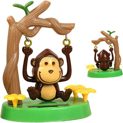 New Solar-Powered Swing Monkey Kids toys Car Decorations Desk Ornaments 10*7cm