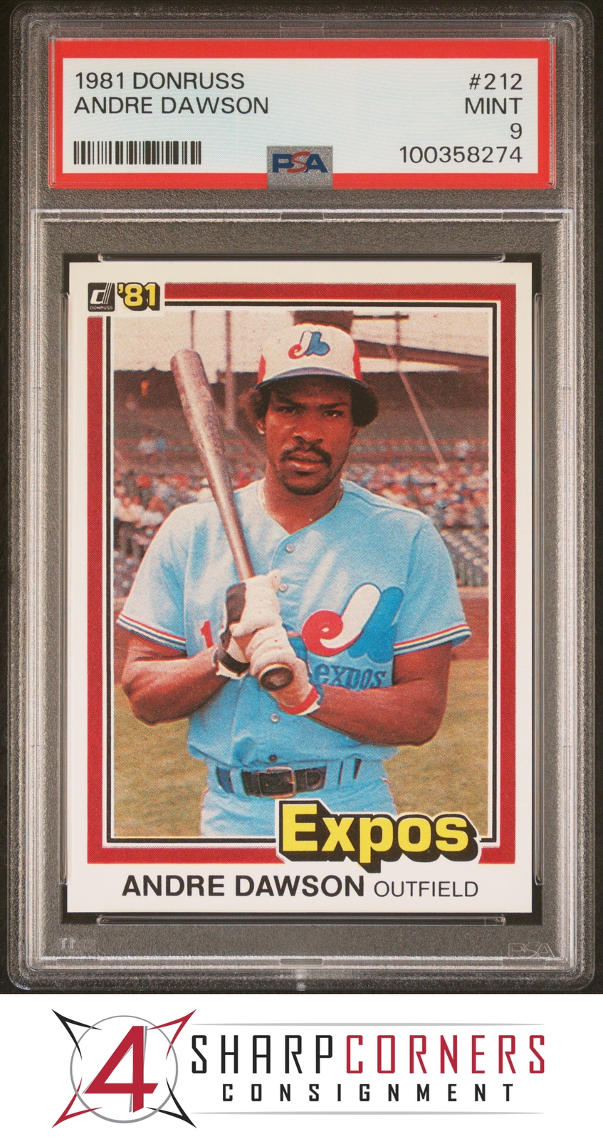 1981 DONRUSS #212 ANDRE DAWSON EXPOS HOF PSA 9 B4234946-274