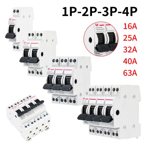 Wahlschalter Umschalter 1-0-2 Reiheneinbau 1/2/3/4Polig 16A 25A 32A 40A 63A - Bild 5 von 18