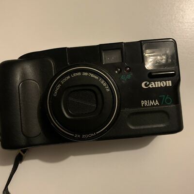 Canon Prima TELE コンパクトフィルムカメラ 海外版？ Canon Prima Zoom 76 Film Camera *For Parts Or Repair Only - Broken