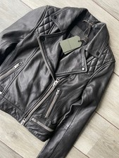 All Saints Women's Ink "conroy" Leather Biker Jacket Coat - Uk 2 Eu 30 -new Tags