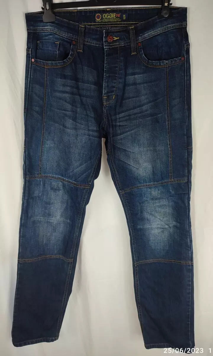 OGGIE 76 MENS BLUE REGULAR KEVLAR REINFORCED DENIM STRETCH