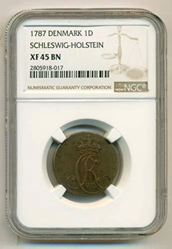 Denmark Schleswig-Holstein 1787 Dreiling XF45 BN NGC