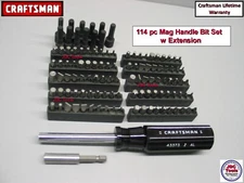 CRAFTSMAN 114 pc Bit Set w NUT DRIVER MAGNETIC HANDLE 63