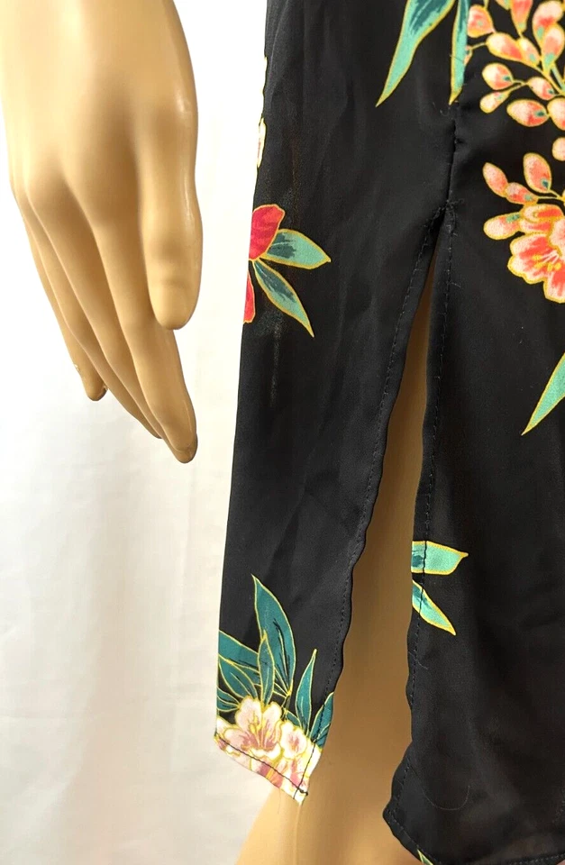 Bata kimono Isabella Rose para mujer, hasta la rodilla negra/corbata floral/elástica talla única Foto 2 de 4