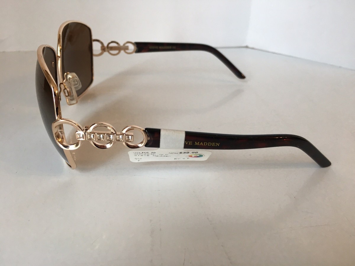 Steve Madden SUNGLASSES S4223P Metal/Plastic Arms Polarized Logo Gray/Silver NWT Steve Madden Polarized Sport Sunglasses Silver Metal Frame  main image 3