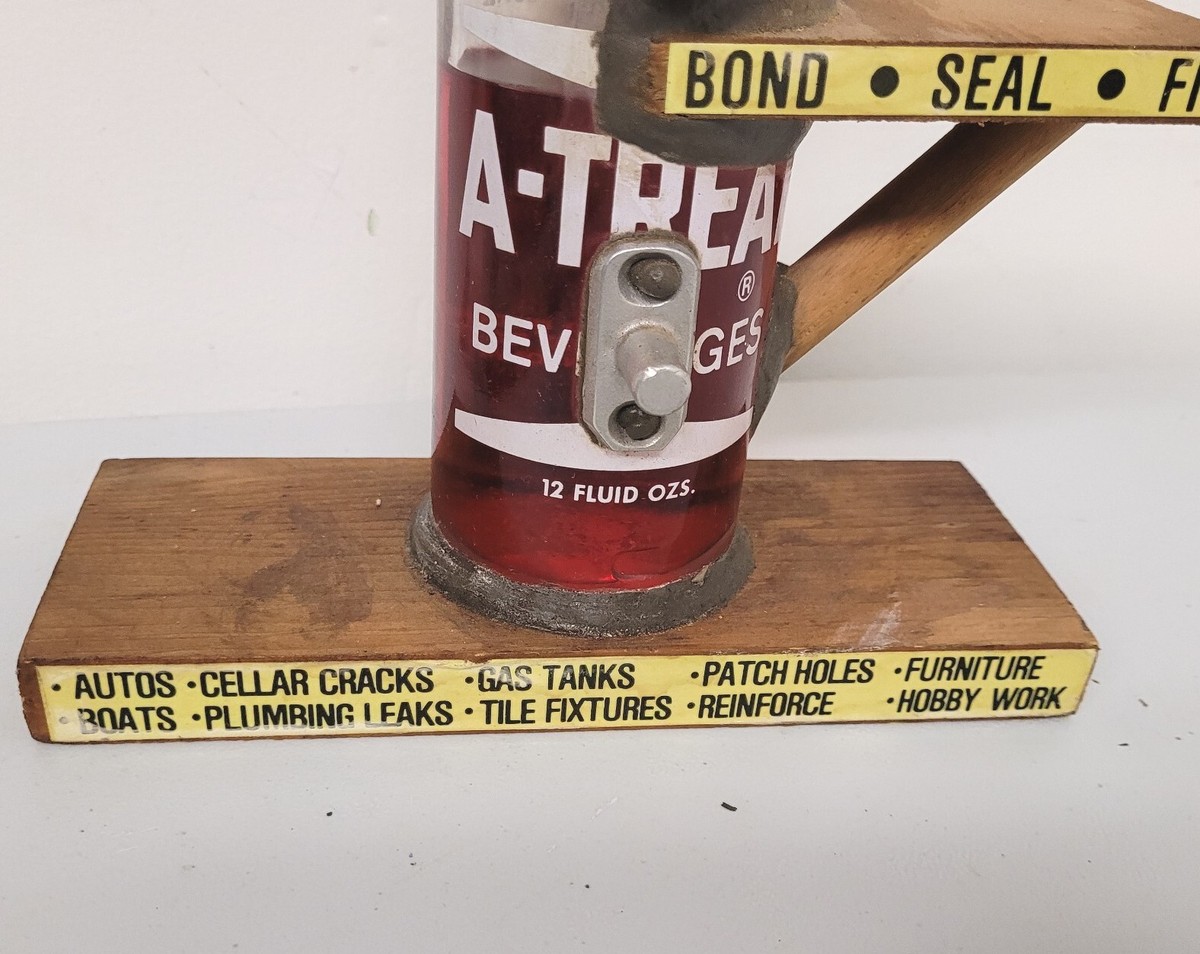 Old EPOXY HARDWARE STORE DISPLAY A-TREAT GLUE BOND ADVERTISING