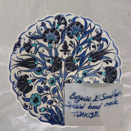 Bogazici El Sanatlari Special Hand Made Painted Turkey Plate Boğaziçi Blue 7" - Picture 2 of 9