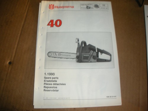 husqvarna 40 Chainsaw,1990 parts list 
