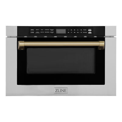 NEW ZLINE 24'' MICROWAVE DRAWER 1.2 CU FT STAINLESS TRAD BRONZ HANDLE MWDZ-1-H-CB