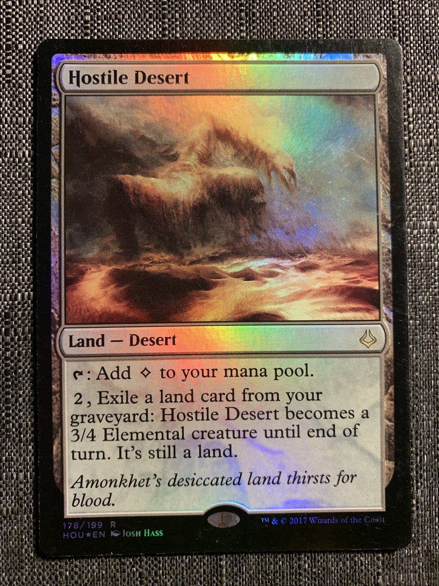 Hostile Desert 1x FOIL HOU MTG Hour of Devastation Rare MINT land Hostile Desert 1x FOIL HOU MTG Hour of Devastation Rare MINT land
