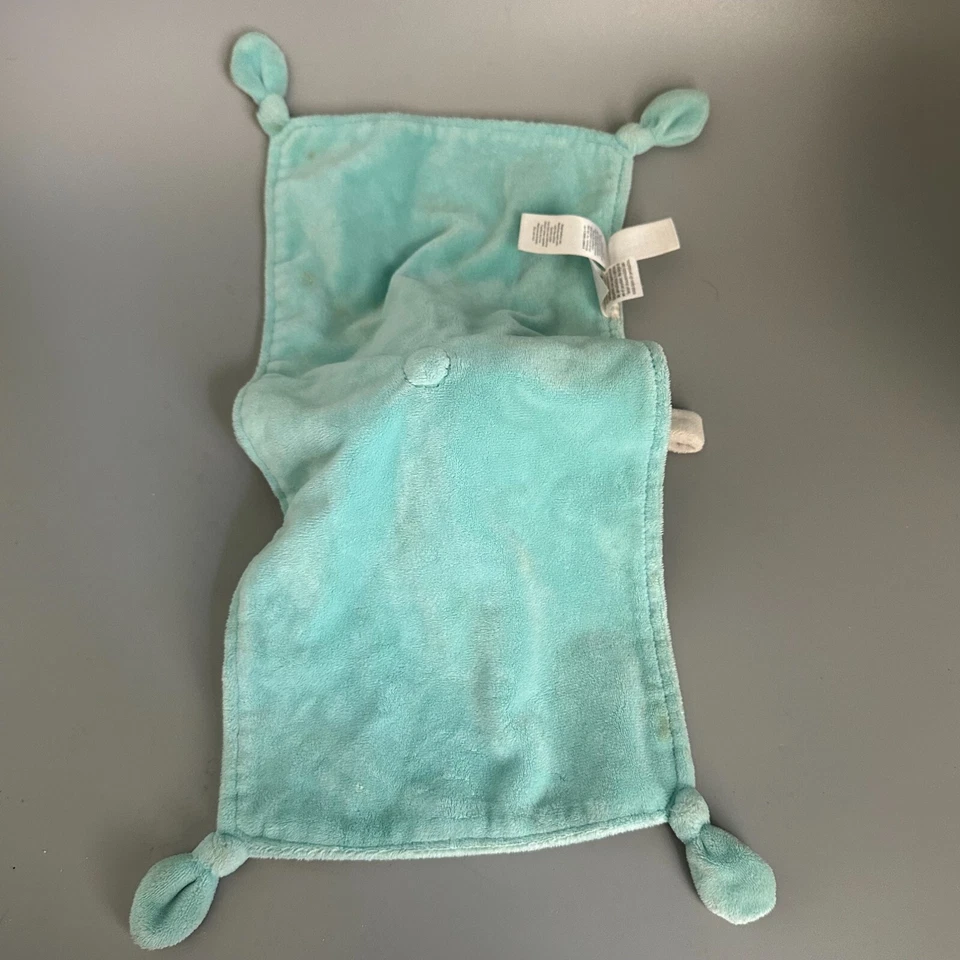 Manta de seguridad Carter's gris elefante Lovey felpa verde rectangular anudada Foto 4 de 4