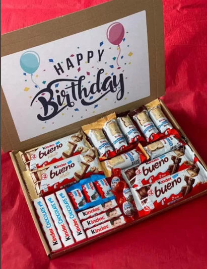 KINDER Chocolate Gift Hamper Bueno Birthday Personalised Valentines Easter  Box