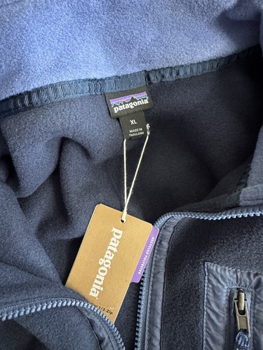 Patagonia Kids' Micro D® Snap-T® Fleece Jacket SIZE XL Navy w/ Gray 1/4 Zip NEW - Picture 3 of 10