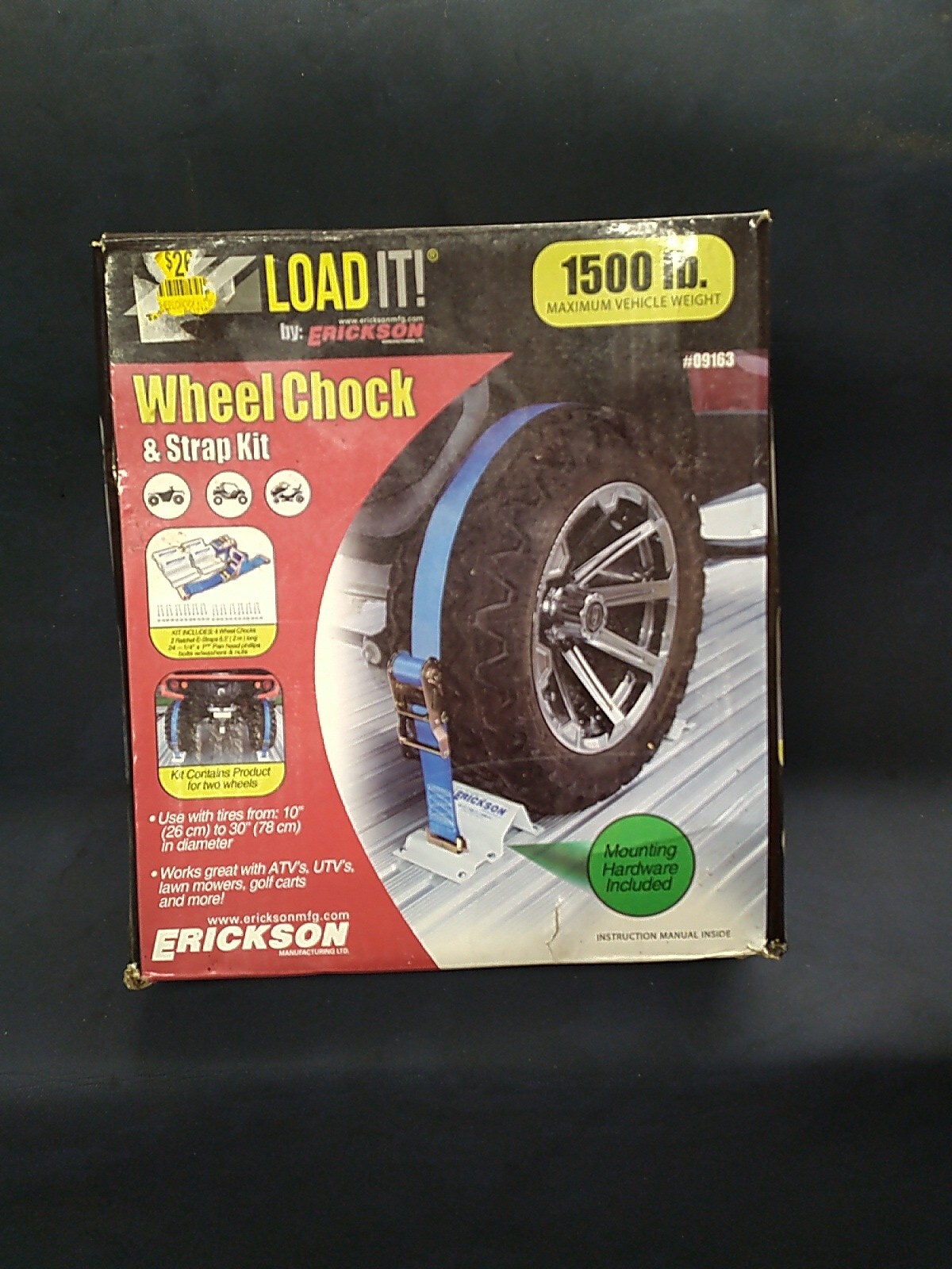 Load It By Erickson Wheel Chock Tie Down Strap Kit 1500 Lb Weight 09163