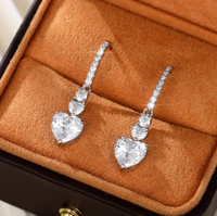 SüßE Ohrringe Schmuck Herz Heart Ohrstecker WeißGold Plattiert (Vergoldet)