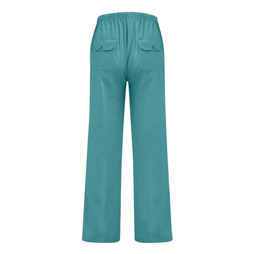 Herren Baumwolle Leinen lose Hose Freizeit Kordelzug Strand Yoga Baggy lange Hose - Bild 6 von 69