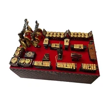 Vintage 1950s Indonesian Gamelan Miniature Set Display Box – 17 Instruments