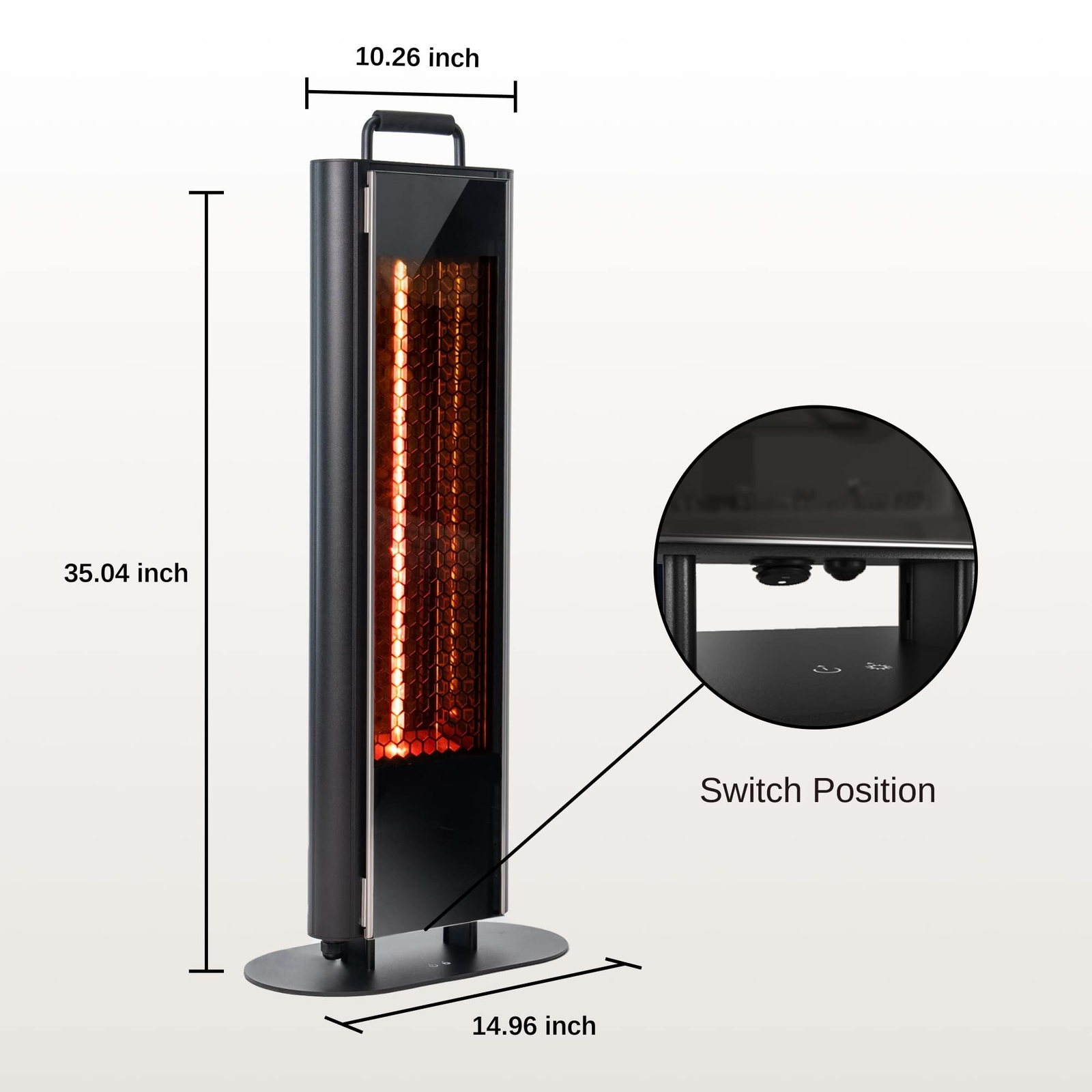EAST OAK 1500W Patio Heater, Table Side Portable Electric Heater with  Double-... | eBay