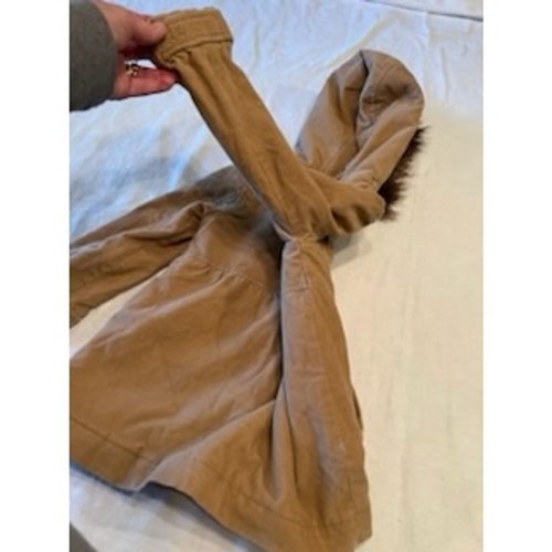 Baby GAP Toddler Fur Hooded Corduroy Coat Brown Size 5 Winter Casual Unisex Kids - Picture 3 of 10