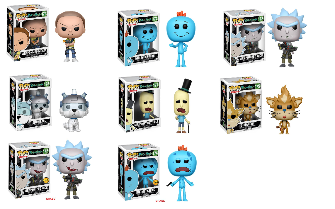 FUNKO POP! RICK AND MORTY WEAPONIZED RICK CHASE MR MEESEEKS CHASE