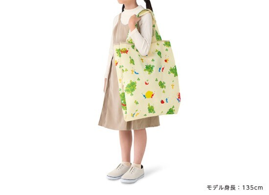 Pikmin Reusable Tote Eco Bag Wrapping L Size w/ Pouch Nintendo