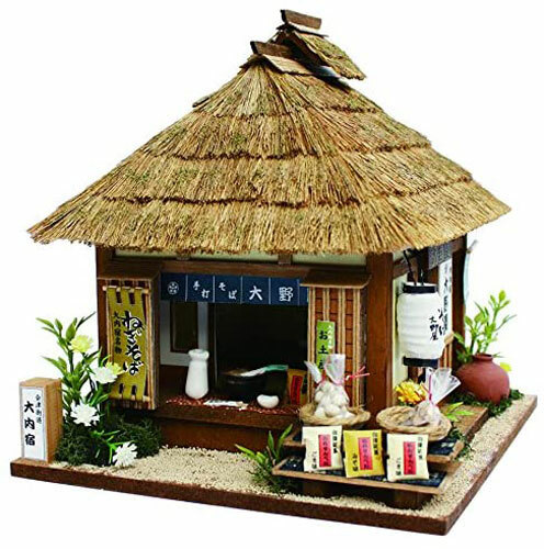 Doll House Miniature Model Kit Handcraft Japanese Kayabuki Roof Soba Shop Billy - Picture 1 of 3