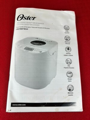 Oster CKSTBRTW20 Bread Maker Machine Owner & Recipe Manual (ONLY!) 80 pages