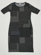NWOT LuLaRoe Julia fitted bodycon knee-length knit black white dress Sz S