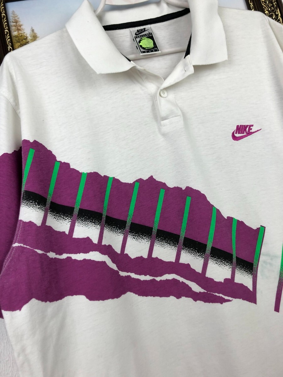 Vintage 90's Nike Challenge Court Andre Agassi Tennis Shirt Jersey