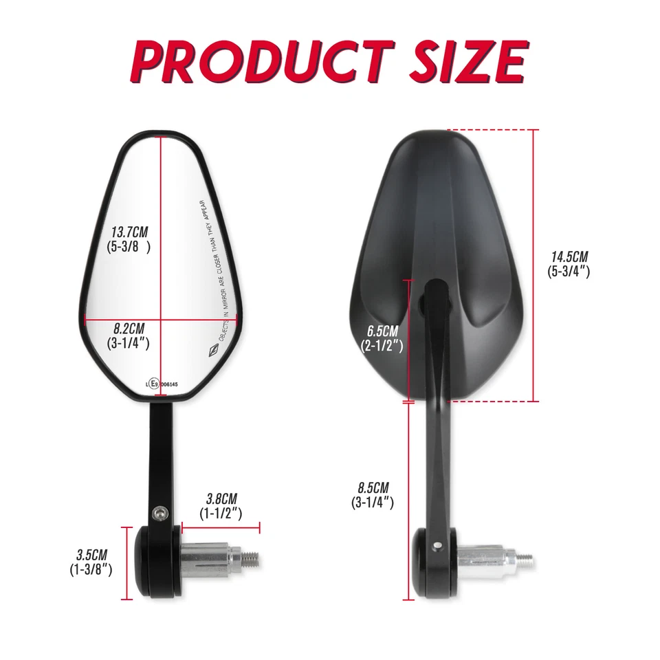 Espejos retrovisores de extremo de manillar para motocicleta 7/8" 22 mm para Hyosung Aquila GV125 250 300 650 Foto 2 de 4