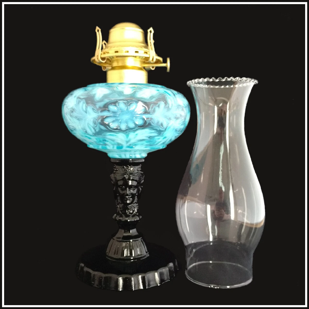 Sold At Auction Colored Glass Oil Lamps, 60 OFF