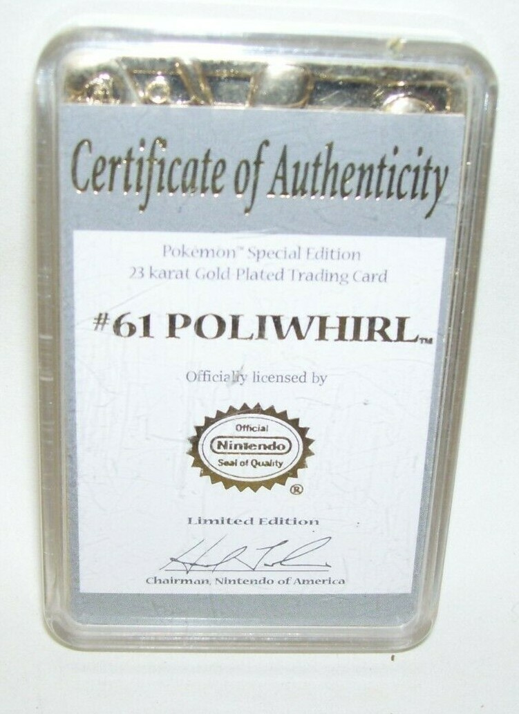 pokemon limited edition 23k gold plated trading card poliwhirl Pokemon 23K Gold-Plated Trading Card 61 Poliwhirl : Amazon.ae: Toys