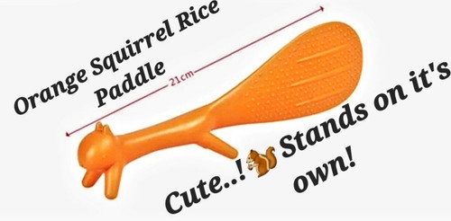 Orange Squirrel Rice Paddle, Self Standing, Non Stick ~ Buy 1 or 2 for Gifts! - Imagen 3 de 4
