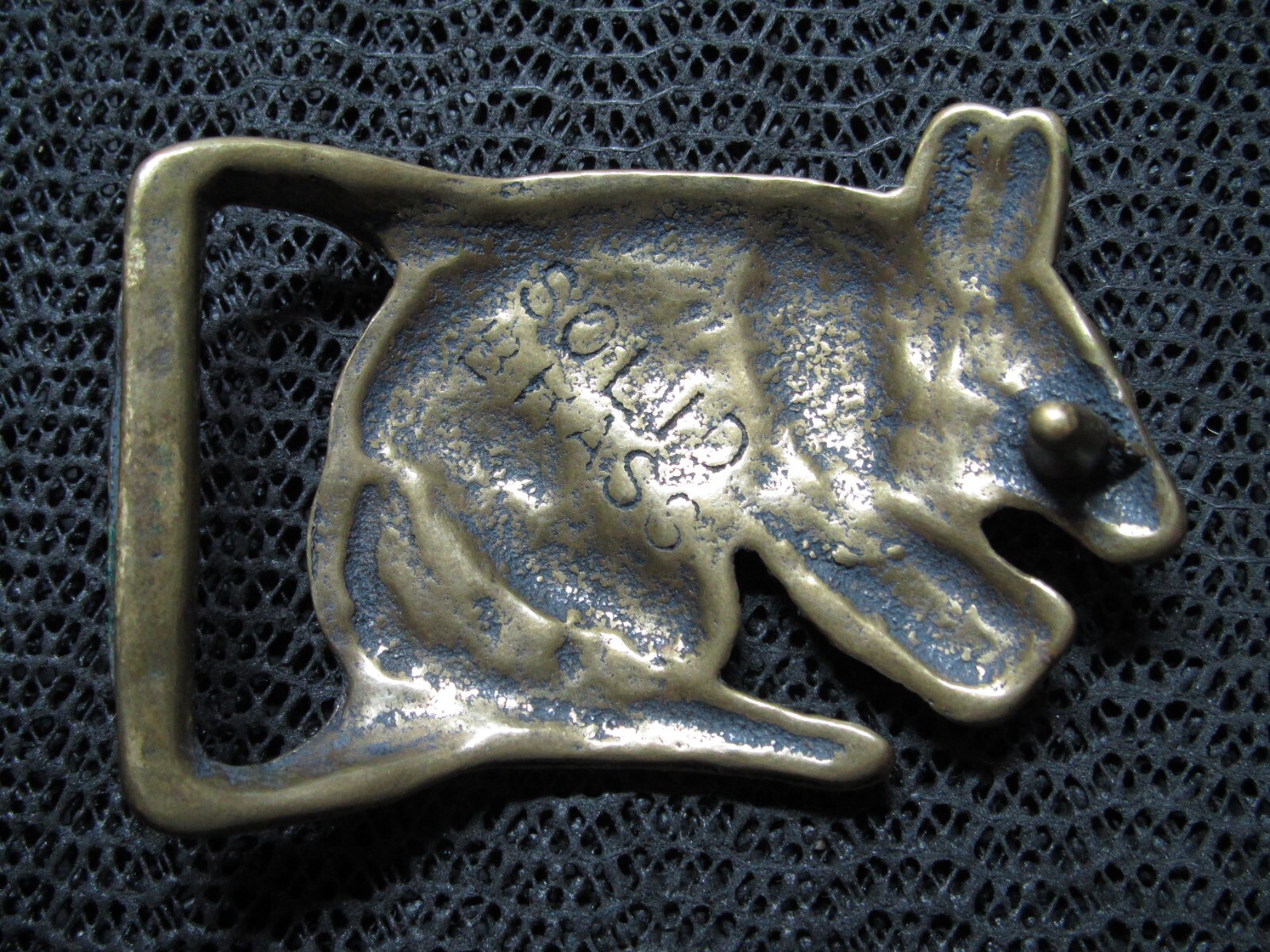 ARMADILLO CUT OUT BRASS HIPPIE BELT BUCKLE! VINTAGE! … Gem