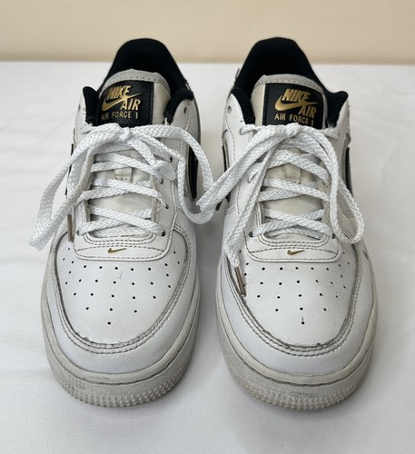 Nike Air Force 1 LV8 (GS) Low White/BlackMetallic Gold Schuhe Größe 5Y - Bild 4 von 10