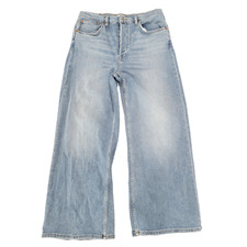 RE/DONE High Rise Wide Leg Denim Jeans Blaze Indigo size 30 Relaxed Straight