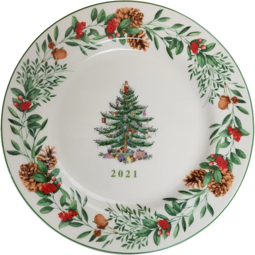 Spode Christmas Tree Green Trim 2021 Collector Plate