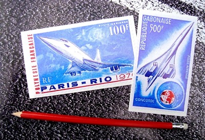 CONCORDE STAMP Aufkleber mit Stempeleinfassung 2 Größen Luftfahrt Flugzeug Überschall 2