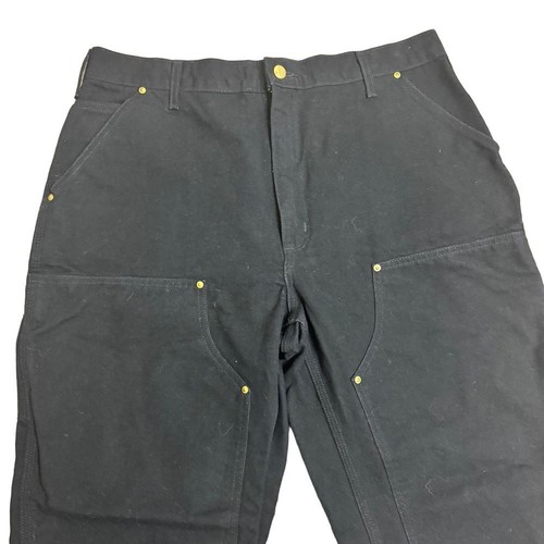 Vintage Carhartt Double Knee Carpenter Work Pants B01 BLK 38 x 30 Made In USA - Picture 2 of 10